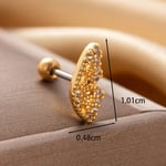 Gold color / 1 Piece Simple Series Classic Animal Copper   Gold Color Zircon Women's Stud Earrings 